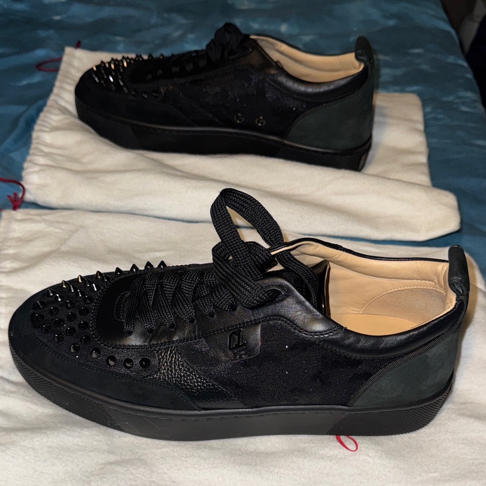 Christian Louboutin Black Studded Sneakers